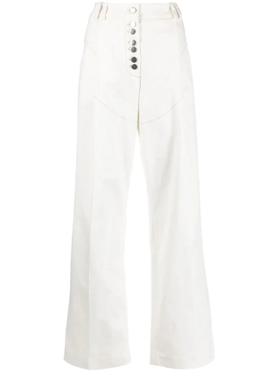 V:pm Atelier High-waisted Wide-leg Trousers In Weiss