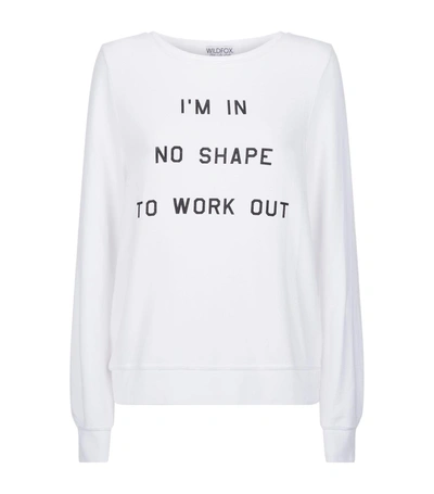 Wildfox I'm In No Shape To Work Out Sweater In White
