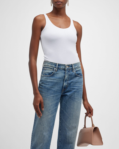 Atm Anthony Thomas Melillo V-neck Stretch-modal Bodysuit In White