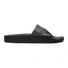 Balmain Embossed Logo Slide Sandals In Black