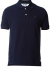 Comme Des Garçons Play Black Heart Short Sleeve Polo Shirt In Navy