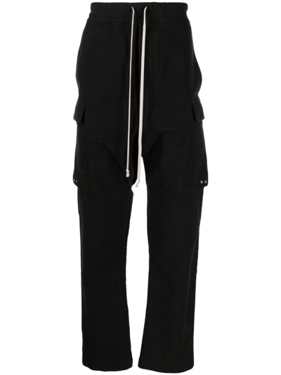 Rick Owens Cargo Drop-crotch Trousers In Black