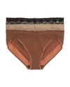 Natori Bliss Perfection V-kinis, Set Of 3 In Oolong/toffee/cafe