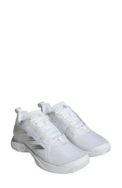 Adidas Originals Courtjam Control Tennis Shoe In White/ Silver Metallic/ White
