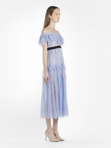 Self Portrait Self Portrait Women S Light Blue Off The Shoulders Fine Lace Dress Modesens
