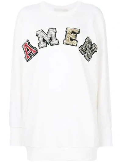 Amen Logo Cotton Sweatshirt In White