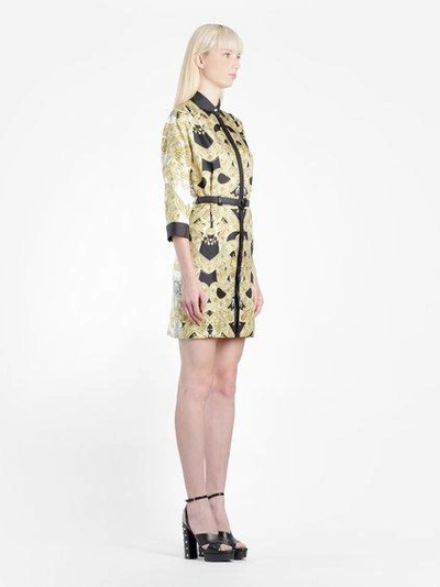 Versace Women's Black And Gold Printed Shirt Dress