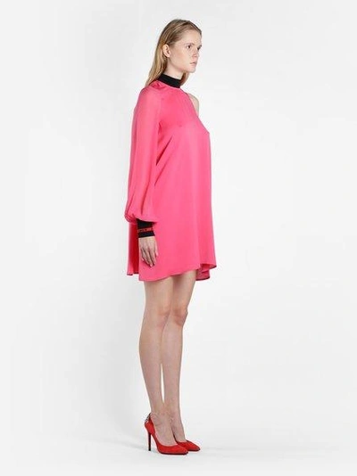 Amen Women's Pink One Sleeve Dress In Georgette