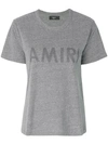 Amiri Printed Cotton-blend T-shirt In Grey