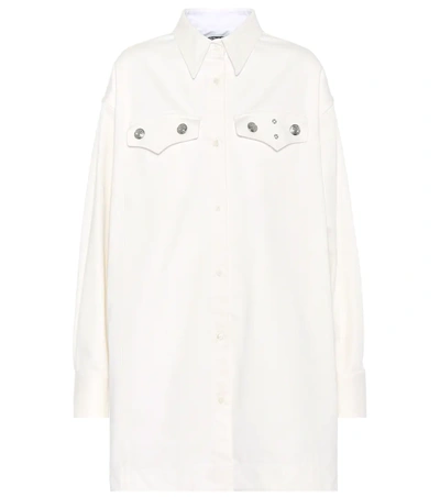 Calvin Klein 205w39nyc Oversized Shirt With Silver Buttons In White