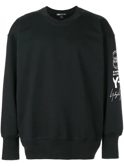 Y-3 Oversize Graphic French Terry Sweatshirt In Black