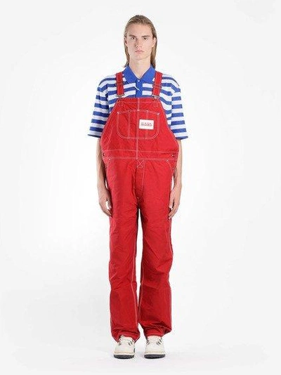Napa By Martine Rose Contrast Stitch Dungarees In Red