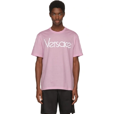 Versace Logo Print Short Sleeve T Shirt In Runway Piece