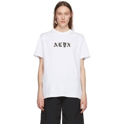 Alyx 1017  9sm White Gothic Logo T-shirt In 007 White