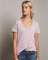 Ag Henson V-neck Cotton Tee In Sweet Dawn