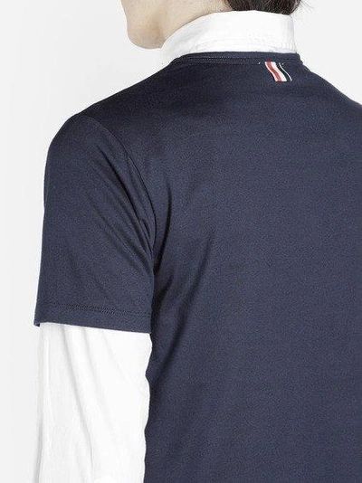 Thom Browne Blue In Medium Weight Jersey Cotton T-shirt