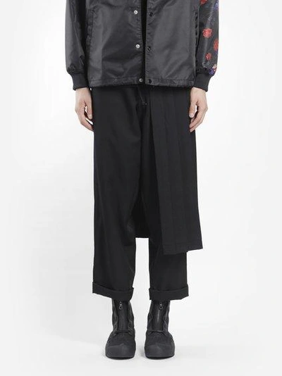 Yohji Yamamoto Men's Black Pants With Pleated Detail In Runway Piece
