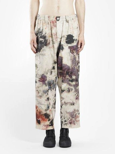 Yohji Yamamoto Men's Multicolor Painted Trousers In Runway Piece