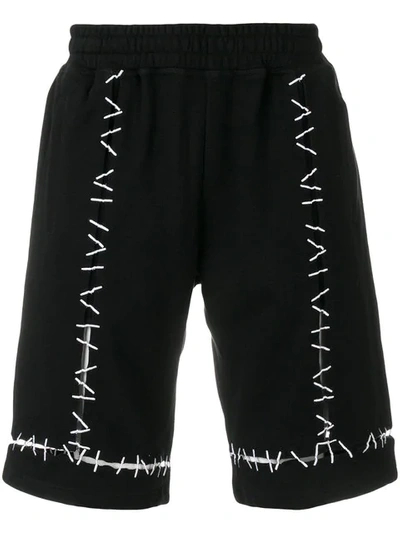 Ktz Pin Embroidered Track Shorts In Black