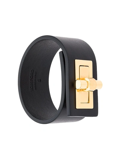 Tom Ford Buckle Cuff Bracelet In Black