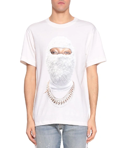 Ih Nom Uh Nit Printed Face Cotton T-shirt In Bianco