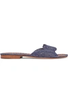 Carrie Forbes Naima Woven Raffia Slides In Purple