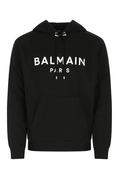 Balmain Cotton Sweatshirt In Black
