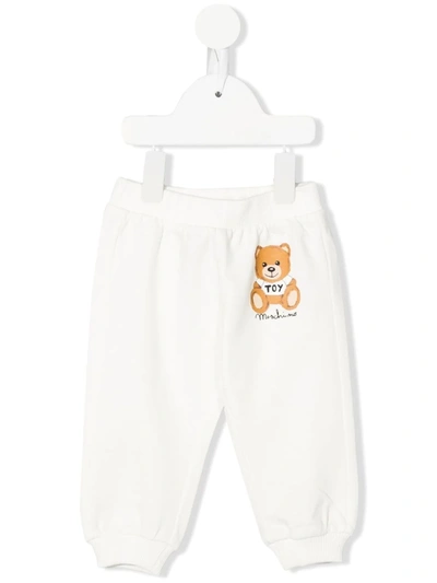 Moschino Babies' Teddy Bear-print Track Pants In White