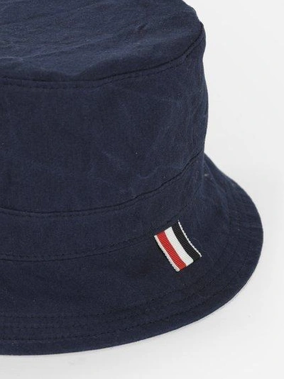 Thom Browne Men's Blue Lined Bucket Hat