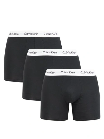 Calvin Klein 205w39nyc Pack Of Three Stretch-cotton Boxer Briefs In Black