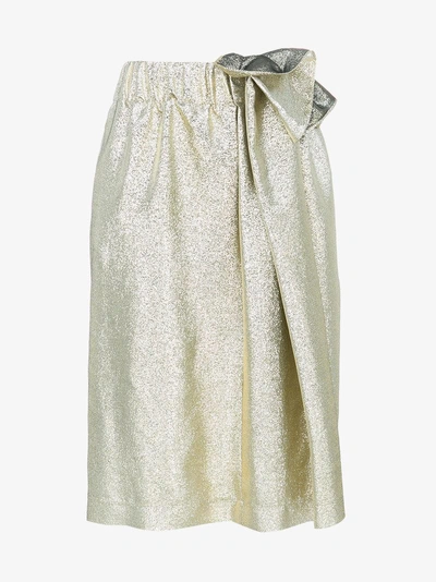 Stella Mccartney Gold Wrap Knee Length Skirt - Metallic