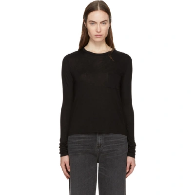 Alexander Wang T Classic Cropped Long Sleeve Tee In 001 Black