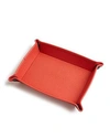 Longchamp Le Foulonne Small Leather Money Tray In Coral Pink/gunmetal