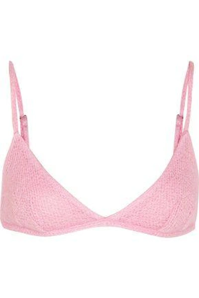 Rosamosario Woman Sweet Sumatra Wool-blend Soft-cup Triangle Bra Baby Pink