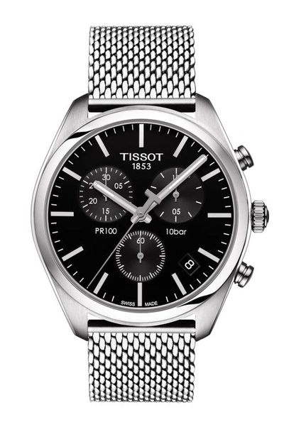 Tissot T101.417.11.051.01 Pr100 Stainless Steel Chronograph Watch In Silver