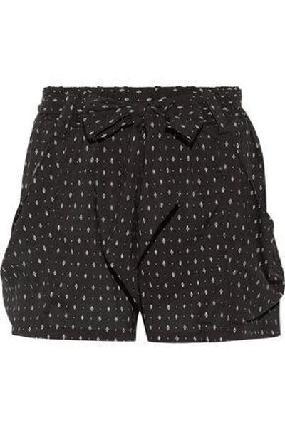 Hatch Woman Stroll Printed Stretch-crepe Shorts Black