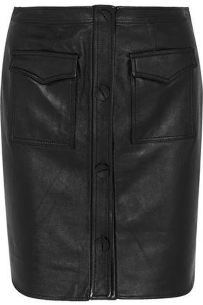 Opening Ceremony Woman Leather Mini Skirt Black