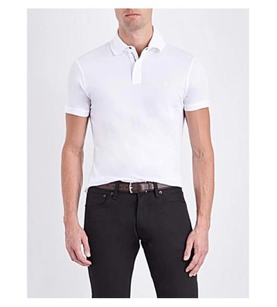 Ralph Lauren Slim-fit Cotton-piqué Polo Shirt In Classic White