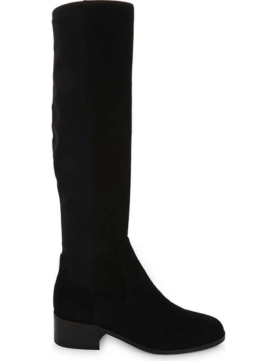 Lk Bennett Bella Stretch Suede Knee Boots In Bla-black | ModeSens