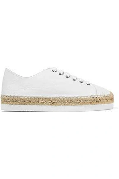 Paloma Barceló Woman Orlanda Leather Espadrille Sneakers White