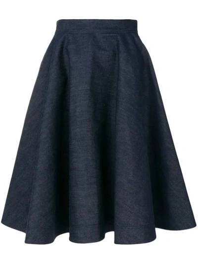 Calvin Klein 205w39nyc Flared Denim Skirt In Blue