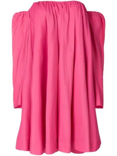 Calvin Klein 205w39nyc Off-the-shoulder Gathered Taffeta Dress In Pink