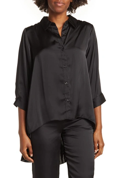 By Design Louisiana High Low Blouse In Black