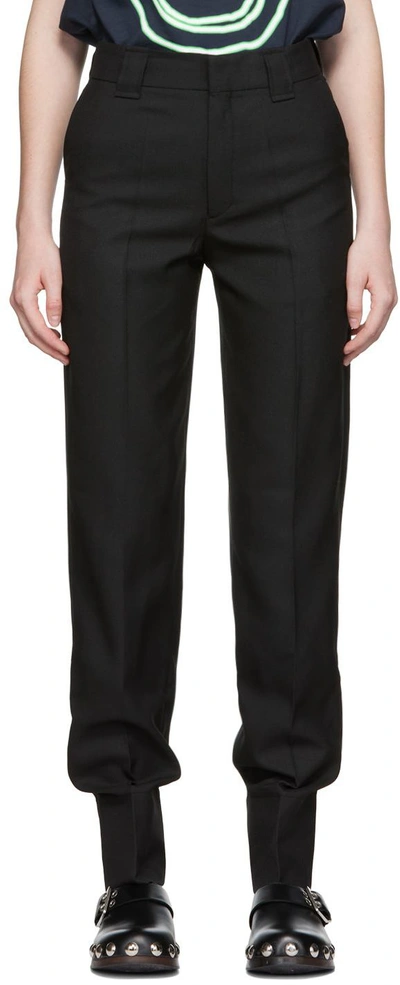Ganni Black Summer Suiting Trousers In Nero