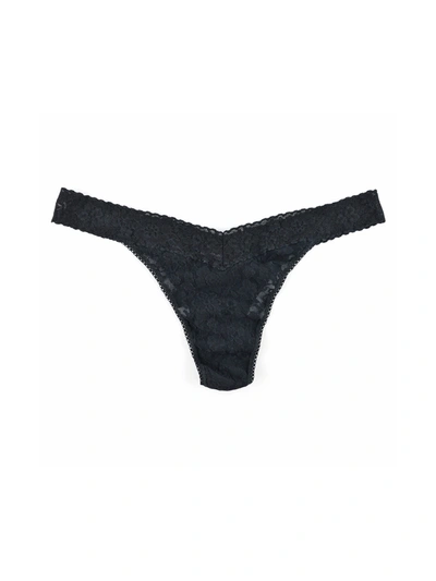 Hanky Panky Plus Size Daily Lace Original Rise Thong In Black