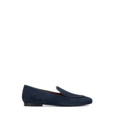 Aquatalia Reanna Leather Ballerina Flats In Navy