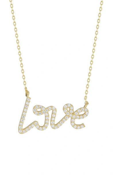 Glaze Jewelry Gold Vermeil Script Love Necklace In Yellow Gold