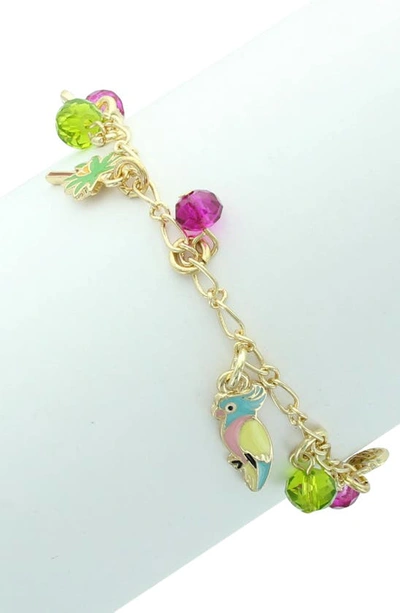Olivia Welles Mare Summer Charm Bracelet In Gold / Multi