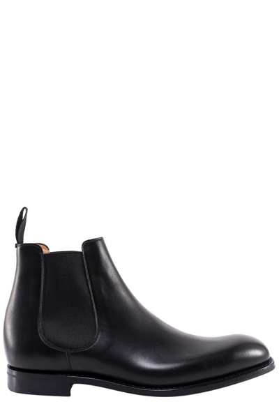 Church's Round Toe Slip-on Boots In Black