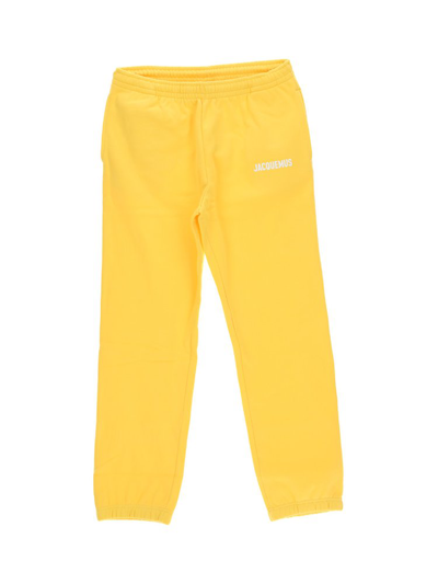 Jacquemus Logo Print Elasticated Waistband Track Trousers In Yellow